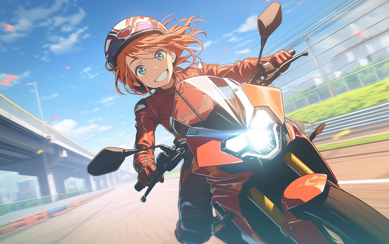 バイクに乗る女性